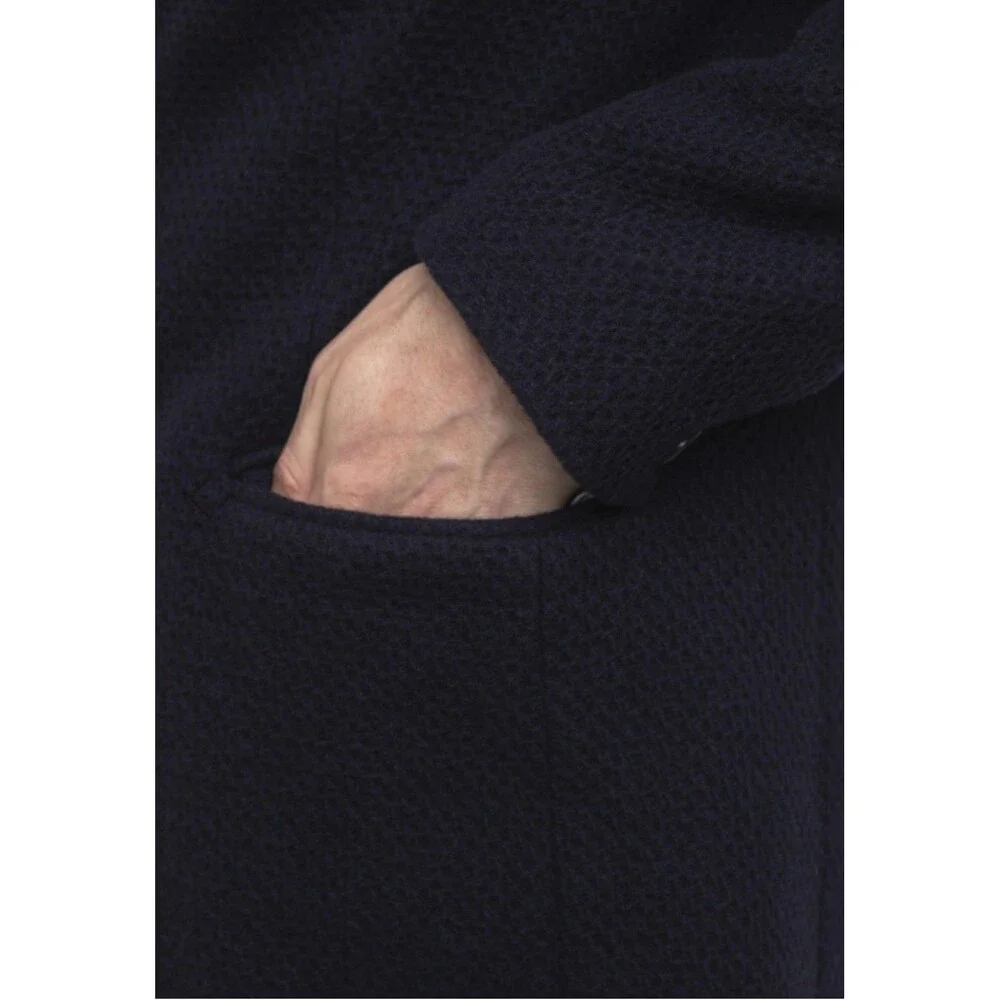 WAX LONDON Kray Coat Small Navy Blue NEW Jacket Business‎ Professional Wool